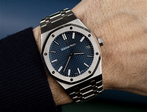 audemars piguet royal oak blue dial replica|audemars piguet 15500 retail price.